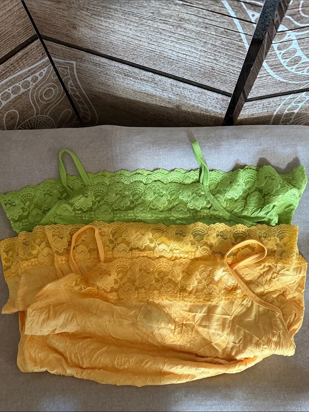 Maurices Lace-Trim Camisoles — Yellow & Lime - Picture 2 of 5